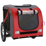 vidaXL Remorcă bicicletă animale companie, roșu/gri textil oxford/fier vidaXL Remorcă bicicletă animale companie, roșu/gri textil oxford/fier