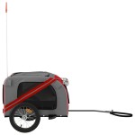 vidaXL Remorcă bicicletă animale companie, roșu/gri textil oxford/fier vidaXL Remorcă bicicletă animale companie, roșu/gri textil oxford/fier