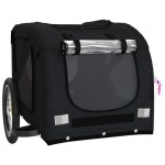vidaXL Remorcă bicicletă animale companie, negru, textil oxford/fier vidaXL Remorcă bicicletă animale companie, negru, textil oxford/fier
