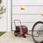 vidaXL Remorcă bicicletă animale companie portocaliu/negru oxford/fier vidaXL Remorcă bicicletă animale companie portocaliu/negru oxford/fier