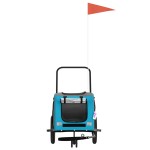 vidaXL Remorcă bicicletă animale companie, albastru/negru, oxford/fier