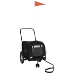 vidaXL Remorcă bicicletă animale companie, negru, textil oxford/fier
