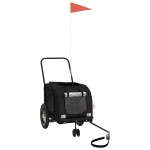 vidaXL Remorcă bicicletă animale companie, negru, textil oxford/fier