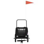 vidaXL Remorcă bicicletă animale companie, negru, textil oxford/fier