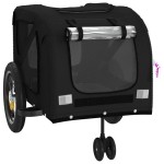 vidaXL Remorcă bicicletă animale companie, negru, textil oxford/fier
