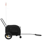 vidaXL Remorcă bicicletă animale companie, negru, textil oxford/fier