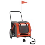 vidaXL Remorcă de bicicletă animale portocaliu/gri, textil oxford/fier