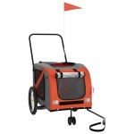 vidaXL Remorcă de bicicletă animale portocaliu/gri, textil oxford/fier