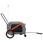 vidaXL Remorcă de bicicletă animale portocaliu/gri, textil oxford/fier