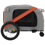 vidaXL Remorcă de bicicletă animale portocaliu/gri, textil oxford/fier