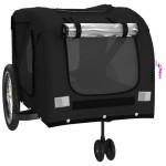 vidaXL Remorcă bicicletă animale companie, negru, textil oxford/fier vidaXL Remorcă bicicletă animale companie, negru, textil oxford/fier