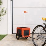 vidaXL Remorcă bicicletă animale companie portocaliu/negru oxford/fier vidaXL Remorcă bicicletă animale companie portocaliu/negru oxford/fier
