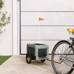 vidaXL Remorcă bicicletă animale companie gri/negru textil oxford/fier vidaXL Remorcă bicicletă animale companie gri/negru textil oxford/fier
