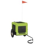 vidaXL Remorcă bicicletă animale companie, verde/negru, oxford/fier