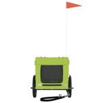 vidaXL Remorcă bicicletă animale companie, verde/negru, oxford/fier