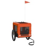 vidaXL Remorcă bicicletă animale companie portocaliu/negru oxford/fier