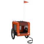 vidaXL Remorcă bicicletă animale companie portocaliu/negru oxford/fier