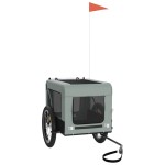 vidaXL Remorcă bicicletă animale companie gri/negru textil oxford/fier vidaXL Remorcă bicicletă animale companie gri/negru textil oxford/fier