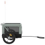 vidaXL Remorcă bicicletă animale companie gri/negru textil oxford/fier vidaXL Remorcă bicicletă animale companie gri/negru textil oxford/fier