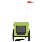 vidaXL Remorcă bicicletă animale companie, verde/negru, oxford/fier