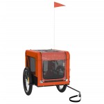 vidaXL Remorcă bicicletă animale companie portocaliu/negru oxford/fier vidaXL Remorcă bicicletă animale companie portocaliu/negru oxford/fier