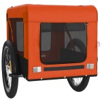 vidaXL Remorcă bicicletă animale companie portocaliu/negru oxford/fier vidaXL Remorcă bicicletă animale companie portocaliu/negru oxford/fier