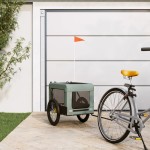 vidaXL Remorcă bicicletă animale companie gri/negru textil oxford/fier vidaXL Remorcă bicicletă animale companie gri/negru textil oxford/fier