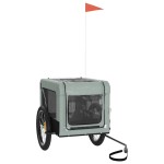 vidaXL Remorcă bicicletă animale companie gri/negru textil oxford/fier vidaXL Remorcă bicicletă animale companie gri/negru textil oxford/fier