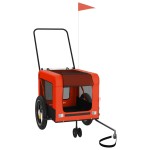 vidaXL Remorcă bicicletă animale companie portocaliu/negru oxford/fier vidaXL Remorcă bicicletă animale companie portocaliu/negru oxford/fier