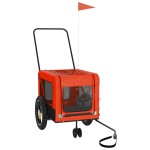 vidaXL Remorcă bicicletă animale companie portocaliu/negru oxford/fier vidaXL Remorcă bicicletă animale companie portocaliu/negru oxford/fier