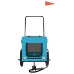 vidaXL Remorcă bicicletă animale companie, albastru/negru, oxford/fier