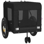 vidaXL Remorcă bicicletă animale companie, negru, textil oxford/fier vidaXL Remorcă bicicletă animale companie, negru, textil oxford/fier