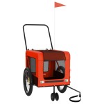 vidaXL Remorcă bicicletă animale companie portocaliu/negru oxford/fier