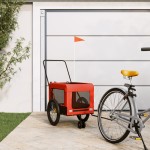 vidaXL Remorcă bicicletă animale companie portocaliu/negru oxford/fier