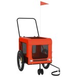 vidaXL Remorcă bicicletă animale companie portocaliu/negru oxford/fier