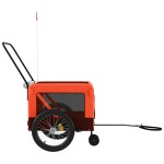 vidaXL Remorcă bicicletă animale companie portocaliu/negru oxford/fier