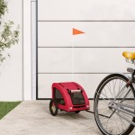 vidaXL Remorcă de bicicletă animale companie, roșu, textil oxford/fier vidaXL Remorcă de bicicletă animale companie, roșu, textil oxford/fier