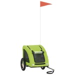 vidaXL Remorcă de bicicletă animale companie, verde textil oxford/fier