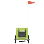 vidaXL Remorcă de bicicletă animale companie, verde textil oxford/fier