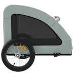 vidaXL Remorcă de bicicletă animale companie, gri, textil oxford/fier