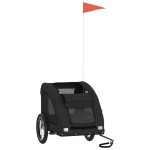 vidaXL Remorcă bicicletă animale companie, negru, textil oxford/fier