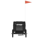 vidaXL Remorcă bicicletă animale companie, negru, textil oxford/fier