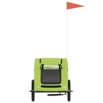 vidaXL Remorcă de bicicletă animale companie, verde textil oxford/fier