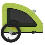 vidaXL Remorcă de bicicletă animale companie, verde textil oxford/fier