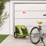 vidaXL Remorcă de bicicletă animale companie, verde textil oxford/fier vidaXL Remorcă de bicicletă animale companie, verde textil oxford/fier