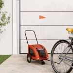 vidaXL Remorcă de bicicletă animale portocaliu/gri, textil oxford/fier vidaXL Remorcă de bicicletă animale portocaliu/gri, textil oxford/fier