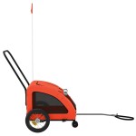 vidaXL Remorcă de bicicletă animale portocaliu/gri, textil oxford/fier vidaXL Remorcă de bicicletă animale portocaliu/gri, textil oxford/fier