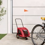 vidaXL Remorcă de bicicletă animale companie, roșu, textil oxford/fier vidaXL Remorcă de bicicletă animale companie, roșu, textil oxford/fier