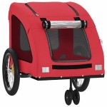 vidaXL Remorcă de bicicletă animale companie, roșu, textil oxford/fier vidaXL Remorcă de bicicletă animale companie, roșu, textil oxford/fier
