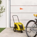 vidaXL Remorcă de bicicletă animale companie galben textil oxford/fier vidaXL Remorcă de bicicletă animale companie galben textil oxford/fier